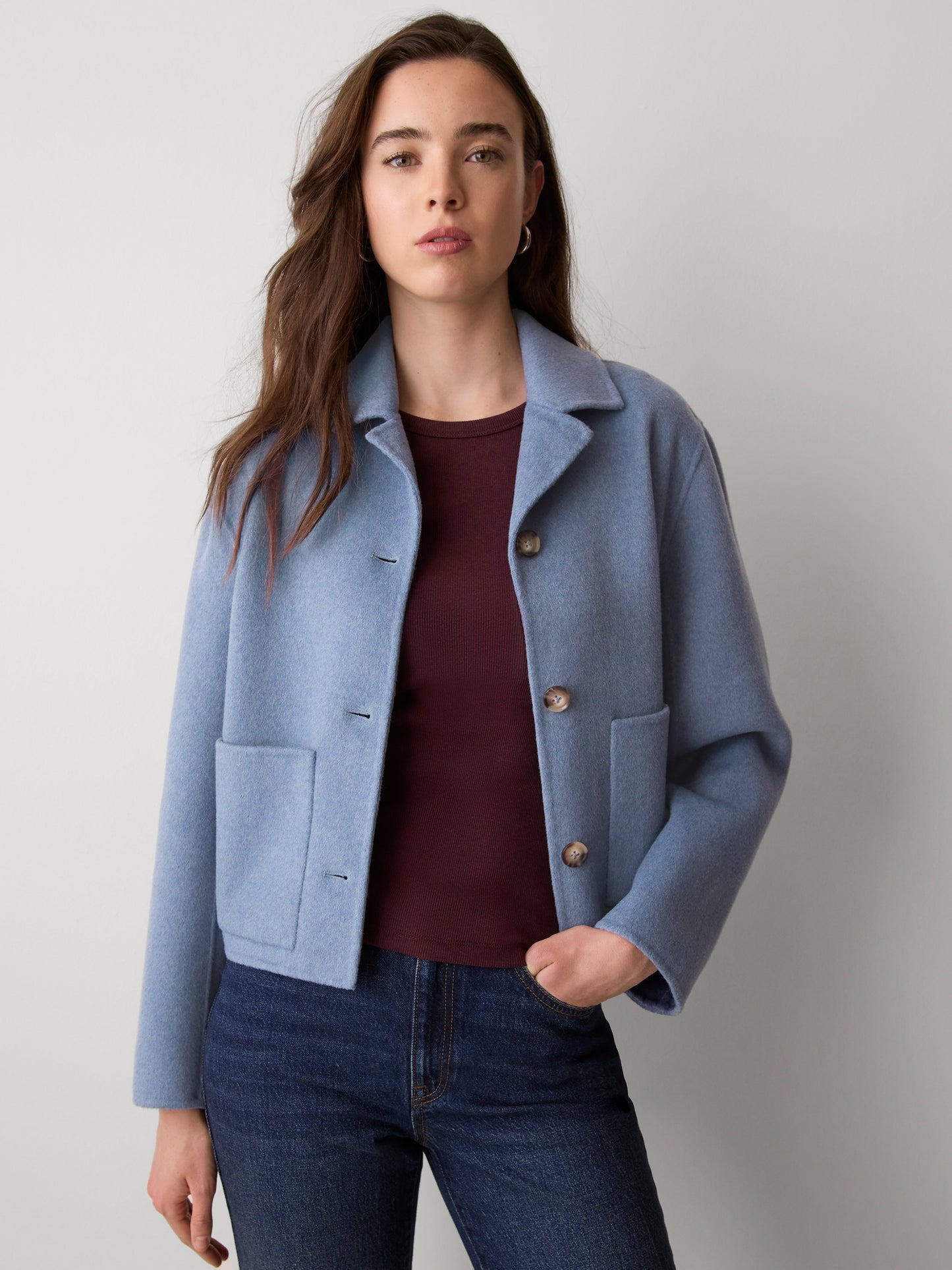 Double Face Wool-Blend Transitional Coat