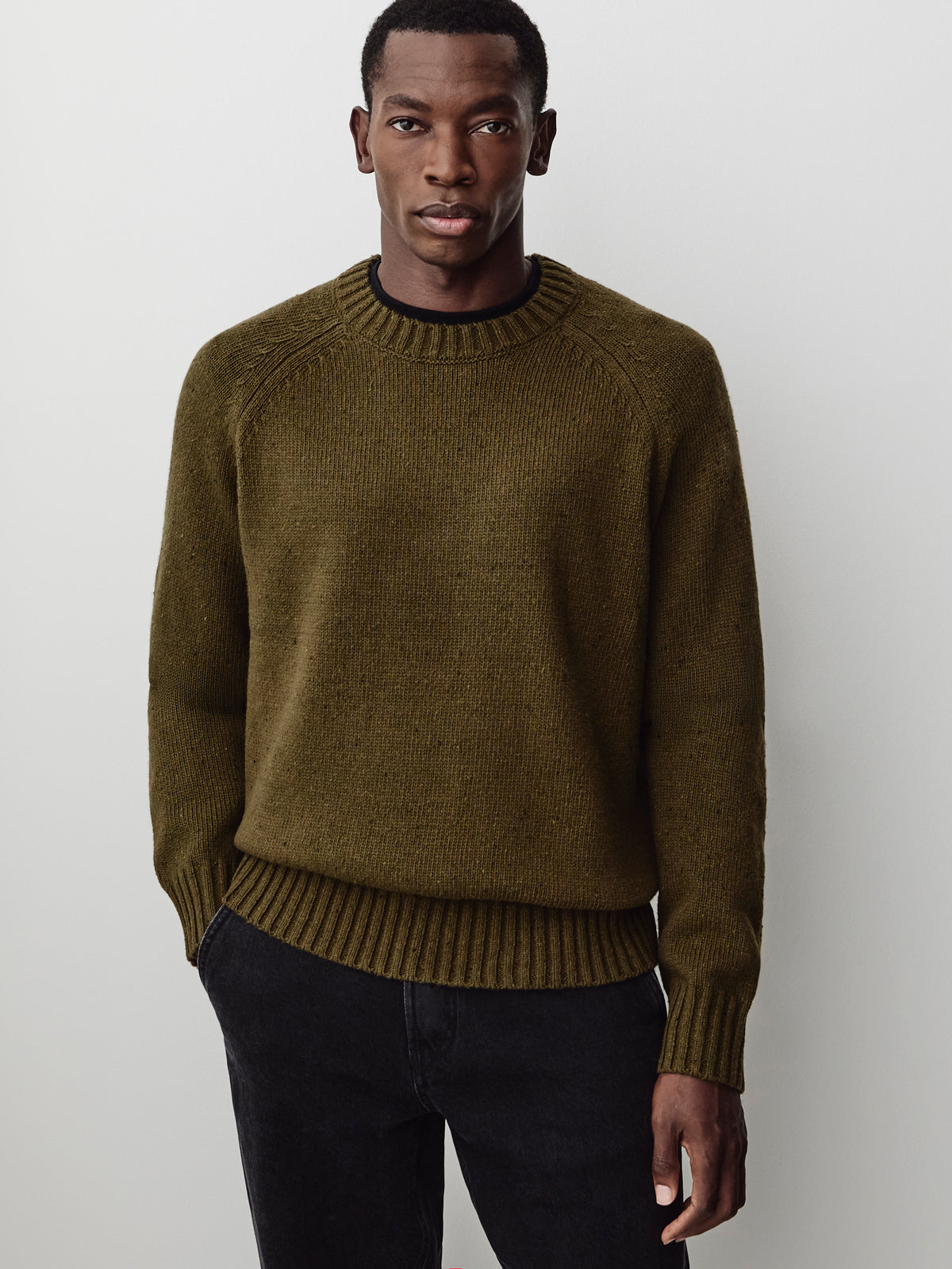 Crew Neck Sweater with Acrylic Cotton Wool Blend