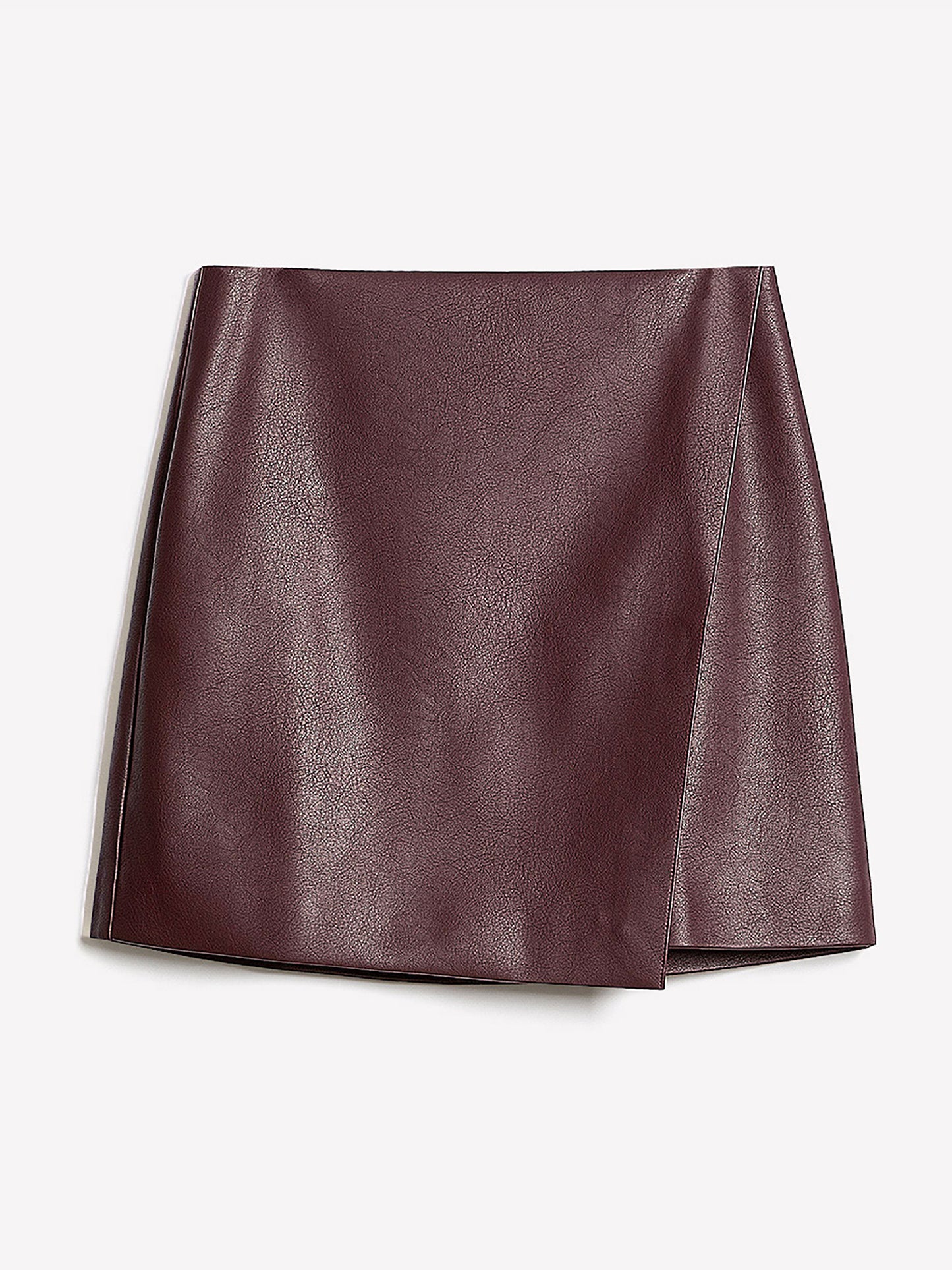 Faux Leather Mini Wrap Skirt