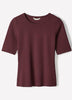 Fitted Cotton Modal Knit Pullover with Crew Neck