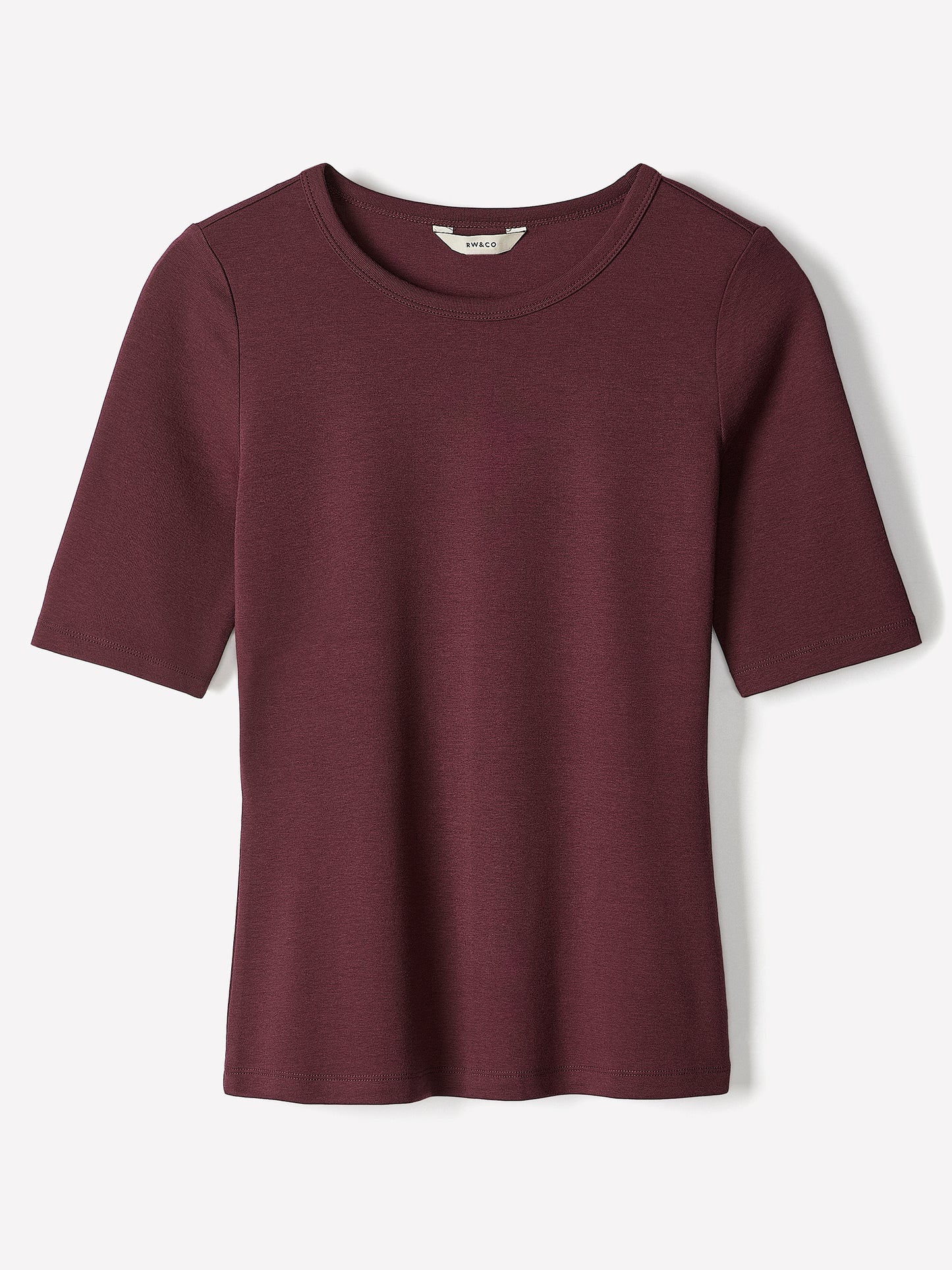 Fitted Cotton Modal Knit Pullover with Crew Neck