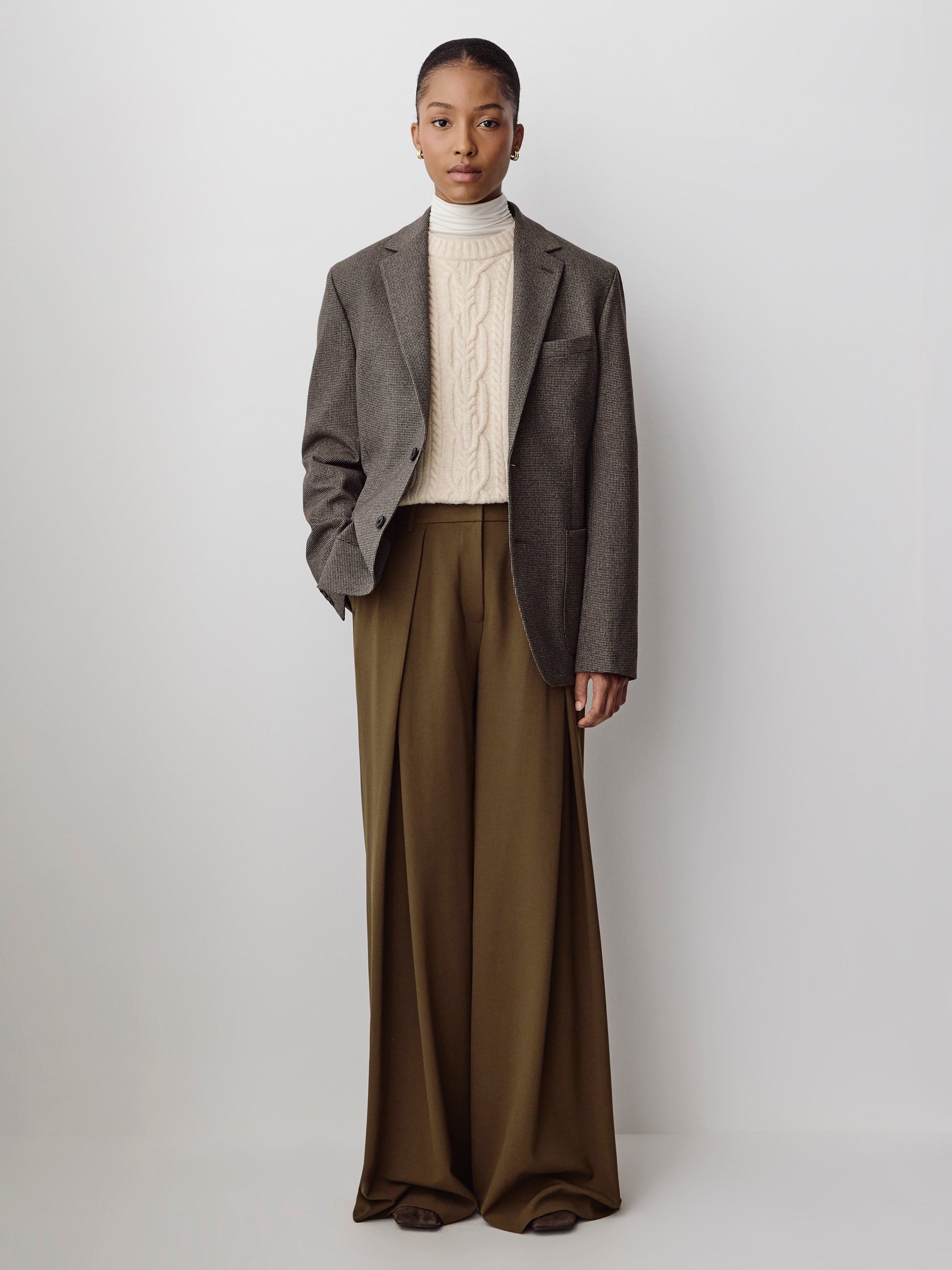 Ultra Wide High Rise Stretch Woven Pant