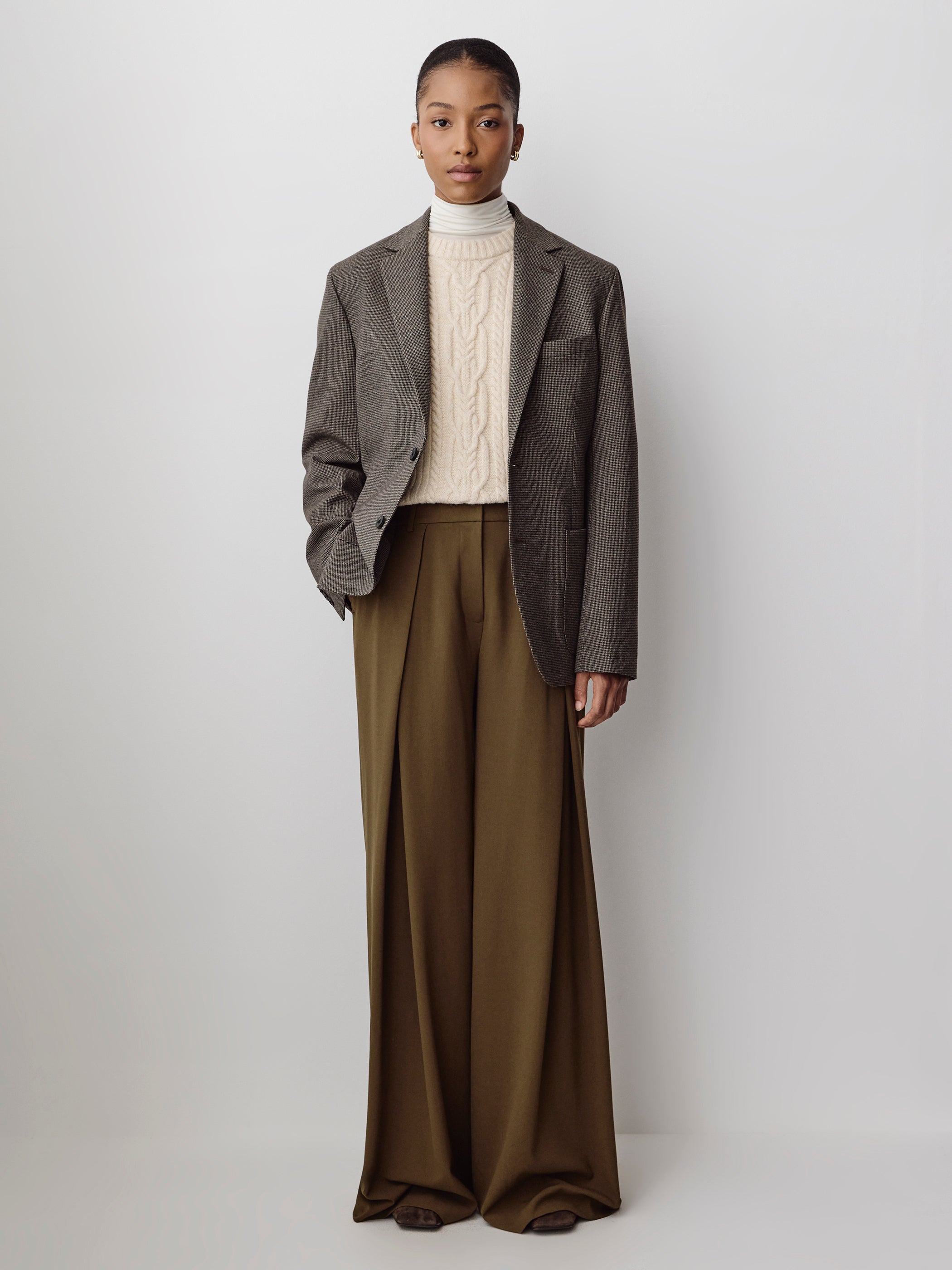 Ultra Wide High Rise Stretch Woven Pant