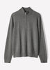 Merino-Wool Half-Zip Mock-Neck Sweater