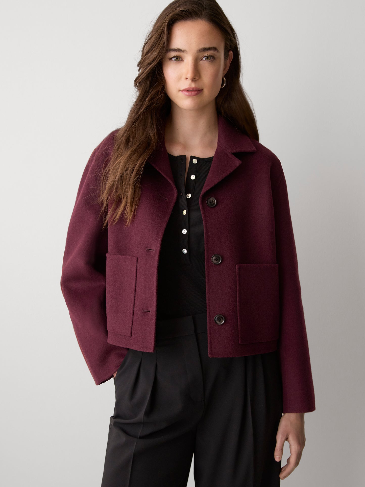 Double Face Wool-Blend Transitional Coat