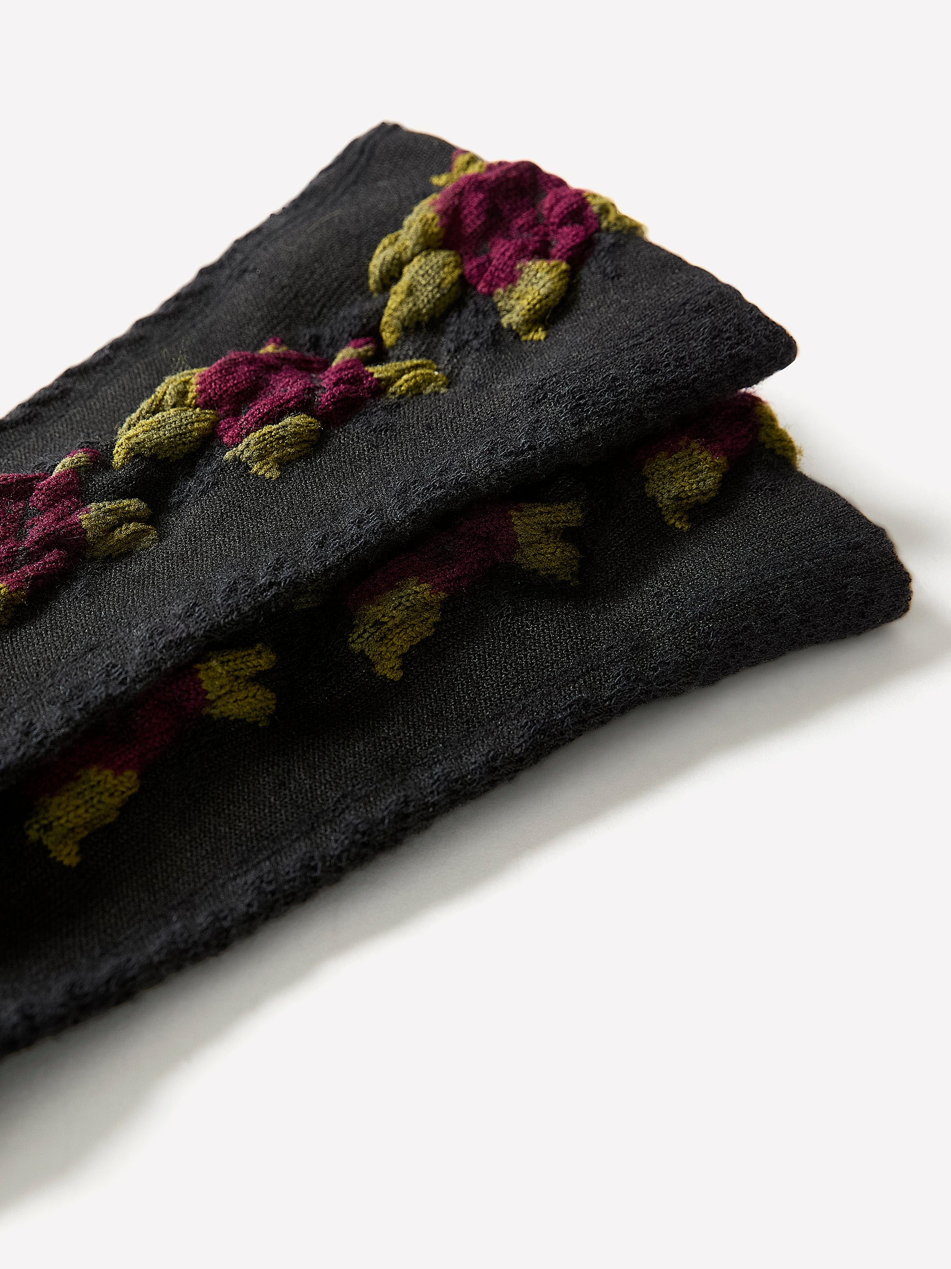Crew Socks Cotton Blend Textured Floral