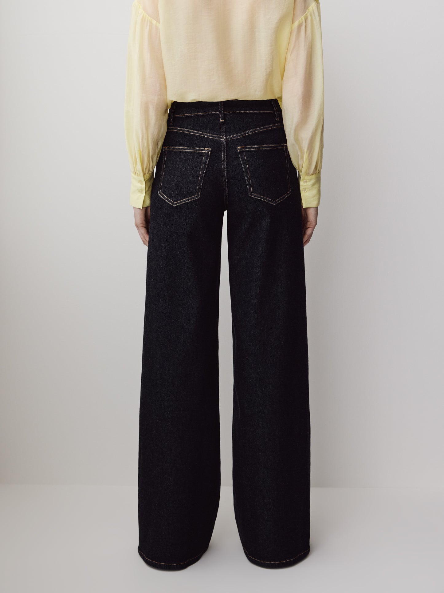 Dark-Wash High-Rise Ultra-Wide-Leg Jeans
