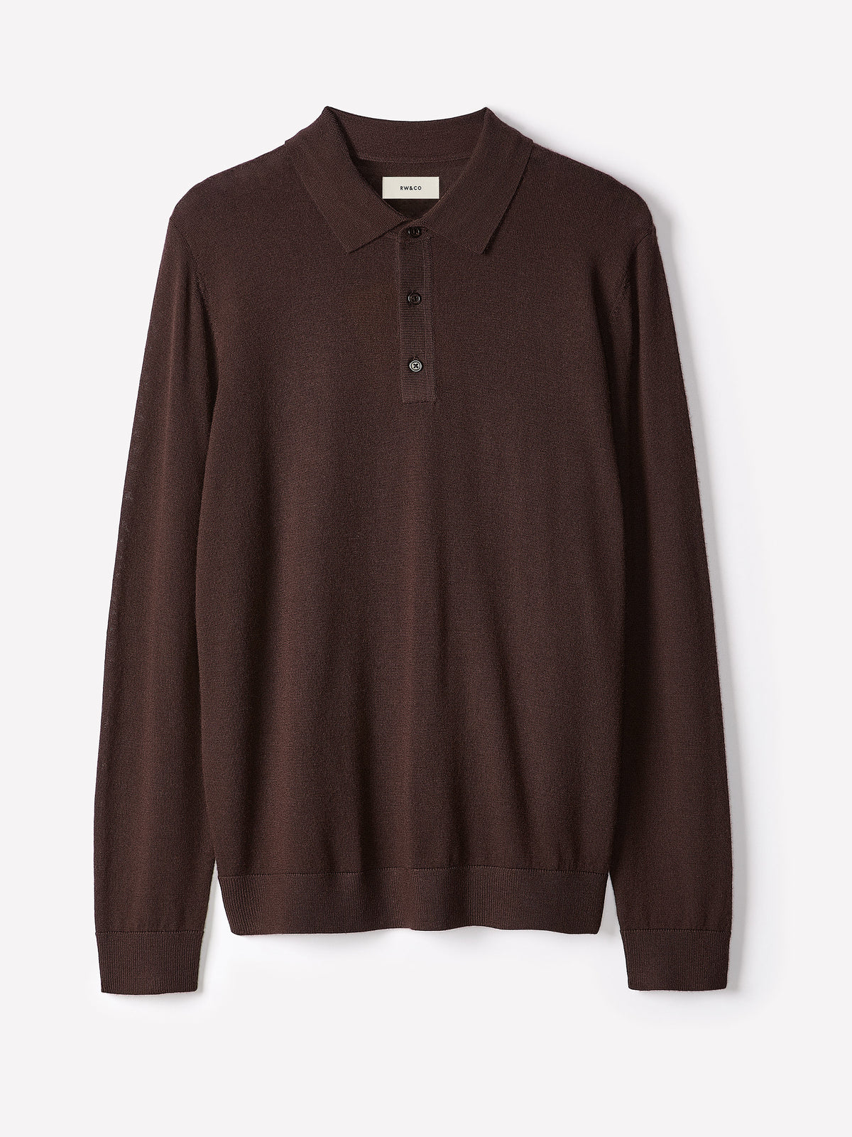 Merino-Wool Long-Sleeve Polo Sweater