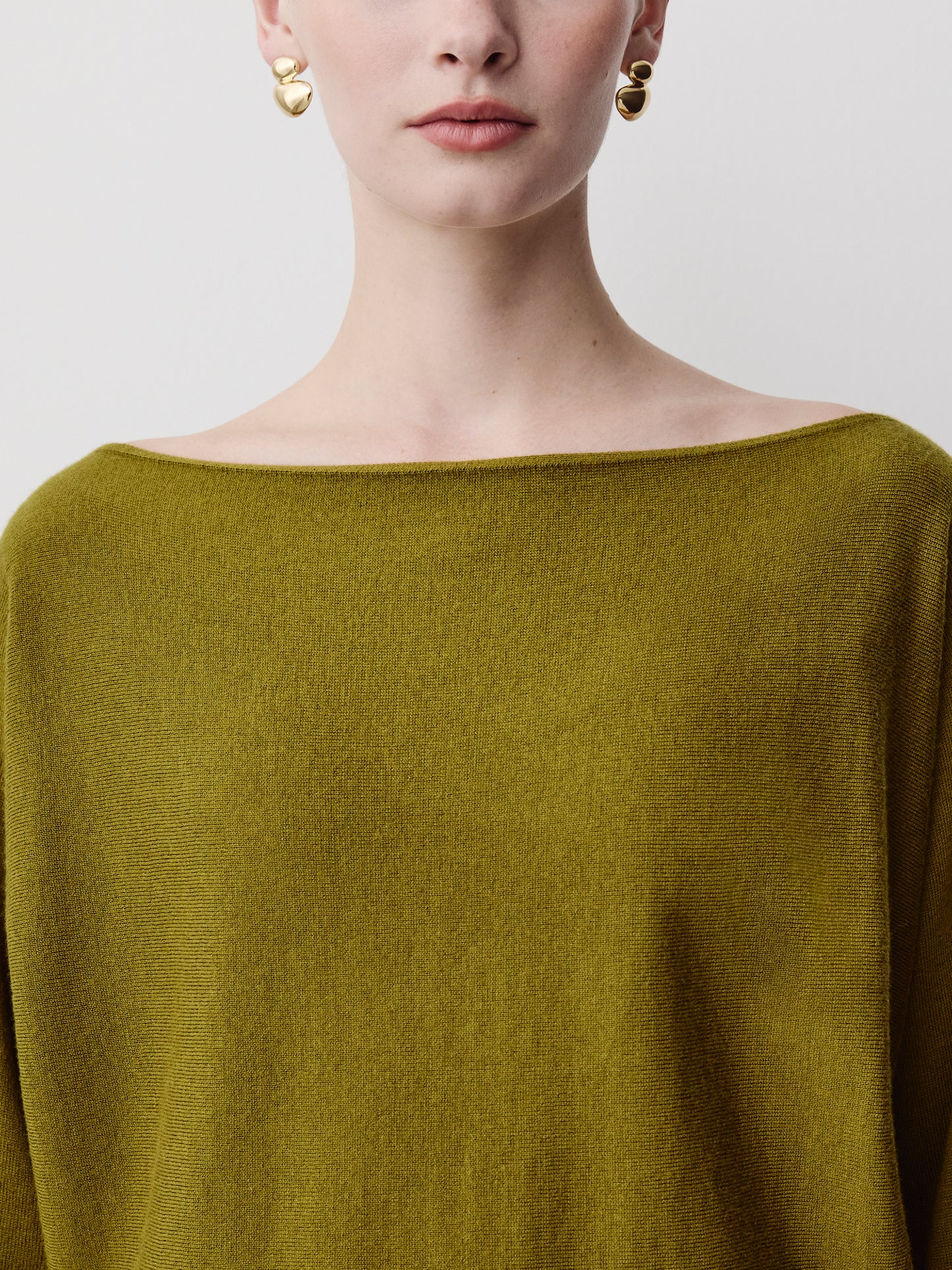Off Shoulder Knit Sweater 100% Merino Wool