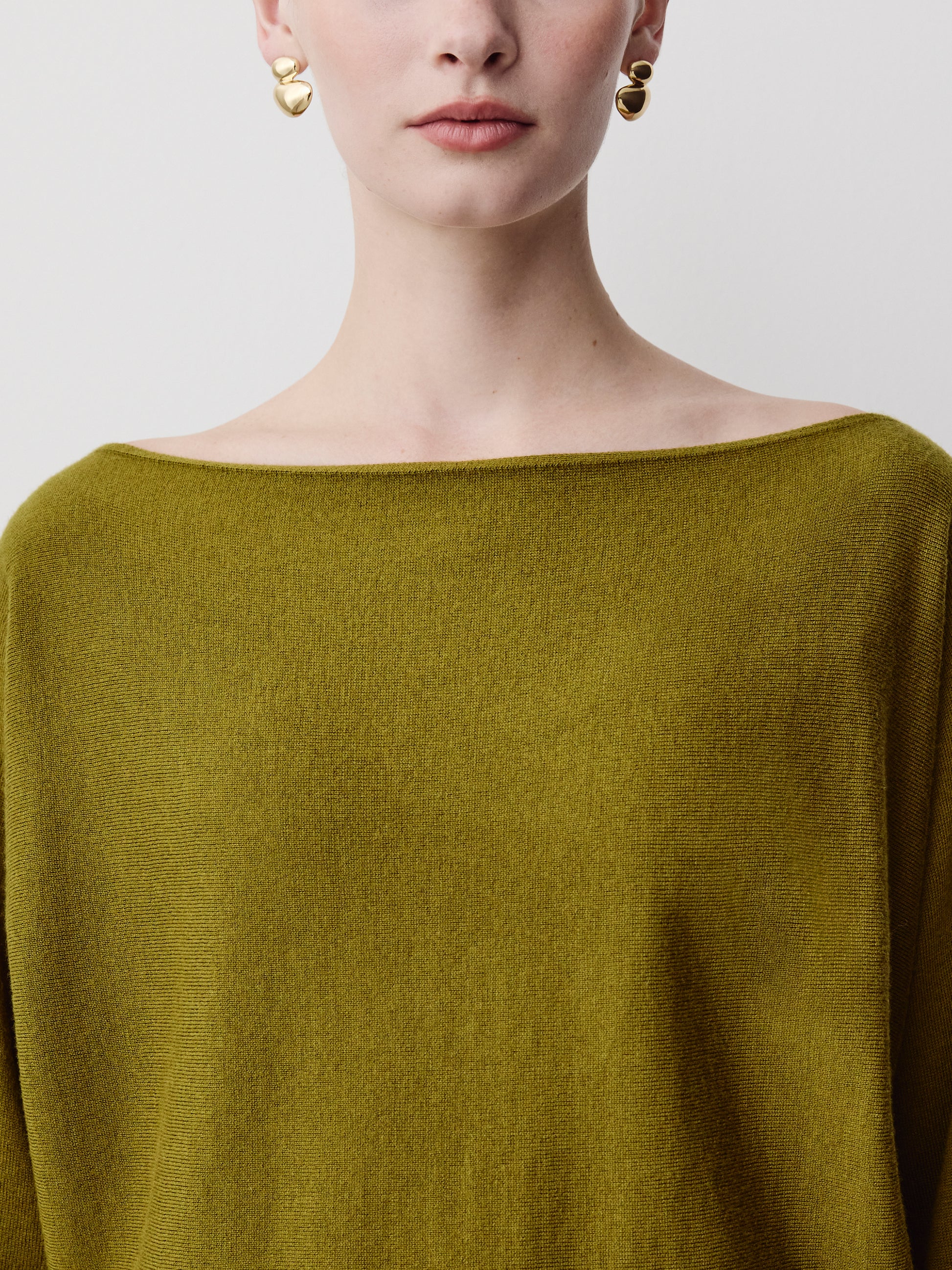 Off Shoulder Knit Sweater 100% Merino Wool