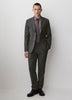 Slim Fit Wool Blend Charcoal Check Blazer