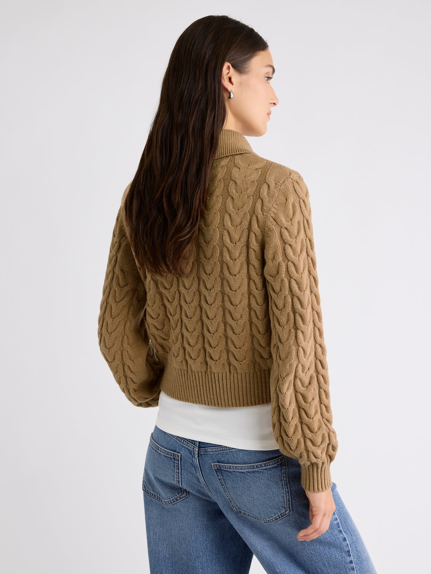 Long-Sleeve Collared Cardigan