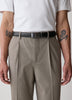 Leather Belt with Plate Buckle