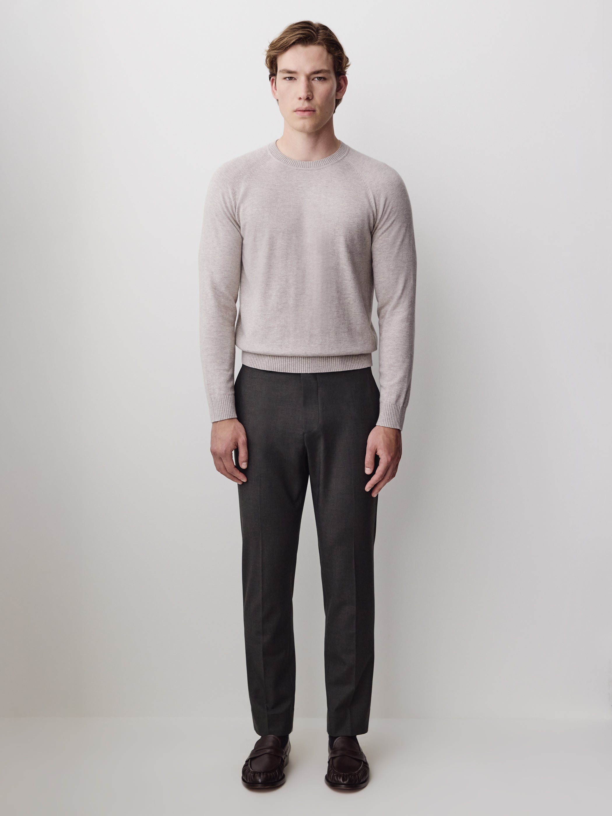 Men's Knit Crewneck Sweater Cotton Blend