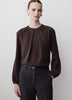 Woven Long Sleeve Blouse Luxe Crepe Fabric