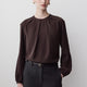 Woven Long Sleeve Blouse Luxe Crepe Fabric