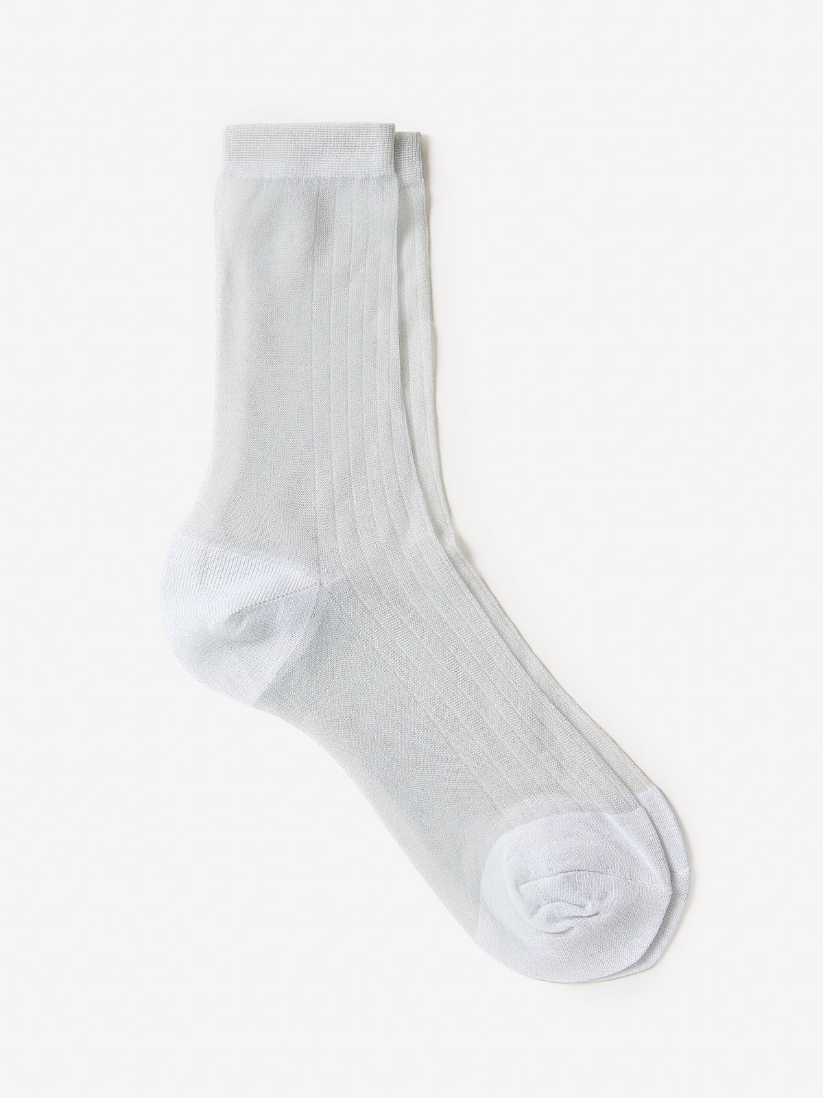 Sheer Crew Socks with Metallic Fibres