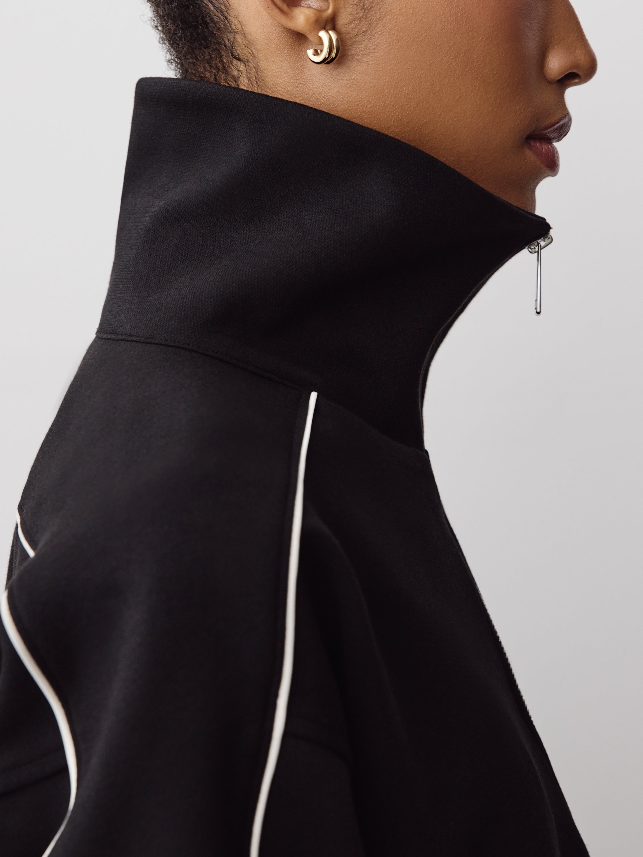 Knit Pullover 3/4 Zip Long Sleeve