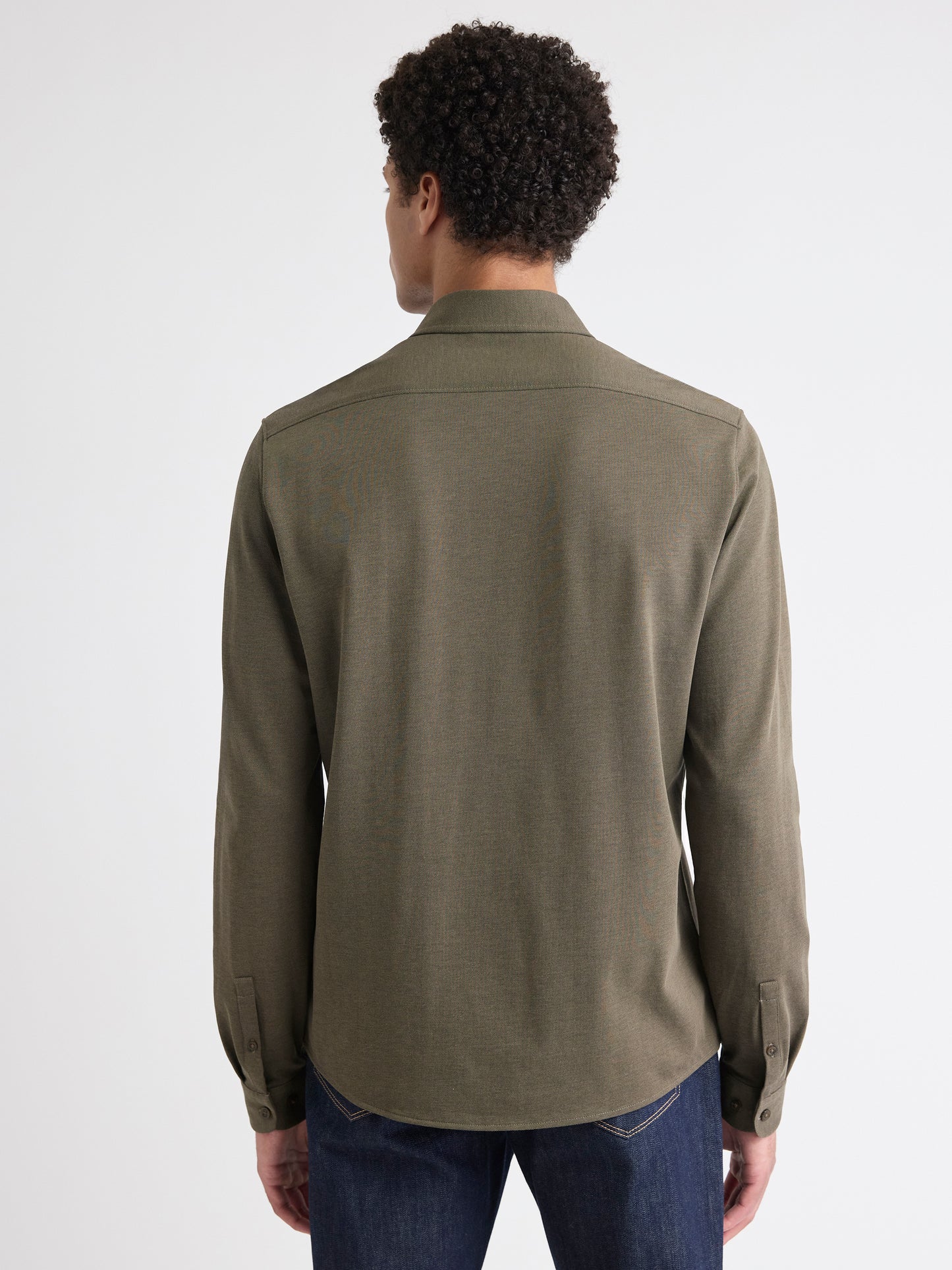 Long-Sleeve Piqué-Knit Shirt