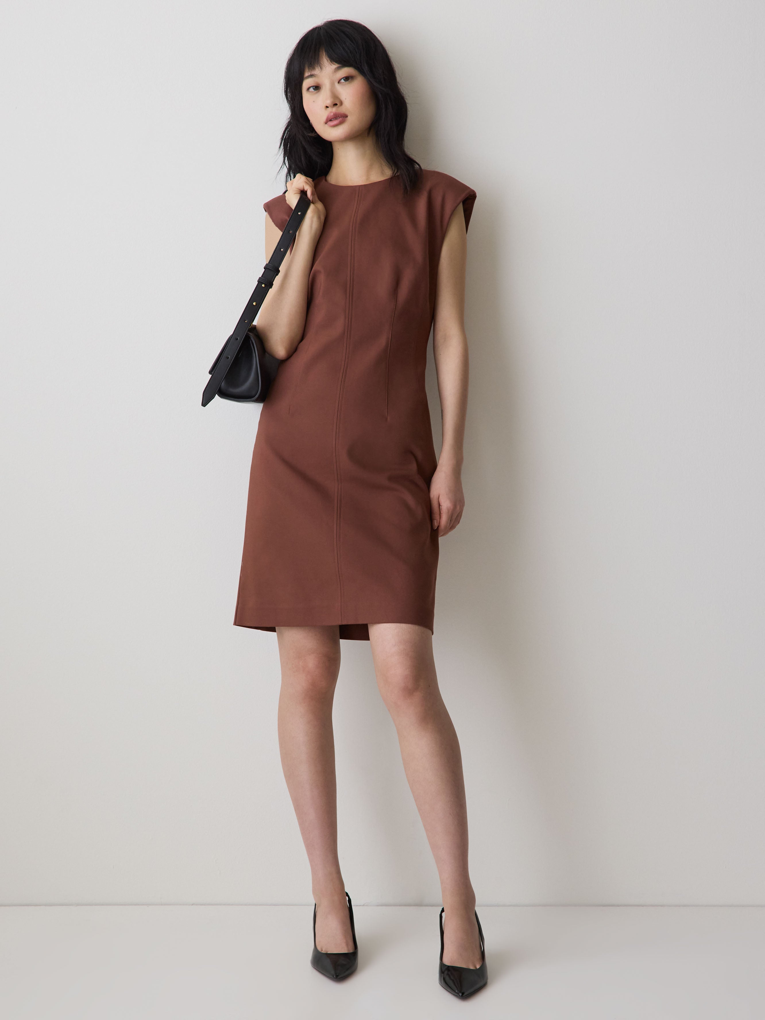 Sleeveless Crew-Neck Mini Dress