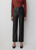 Straight High Rise PU Denim Pant
