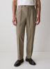 Wool-Blend Tapered-Leg Pleated Dress Pant