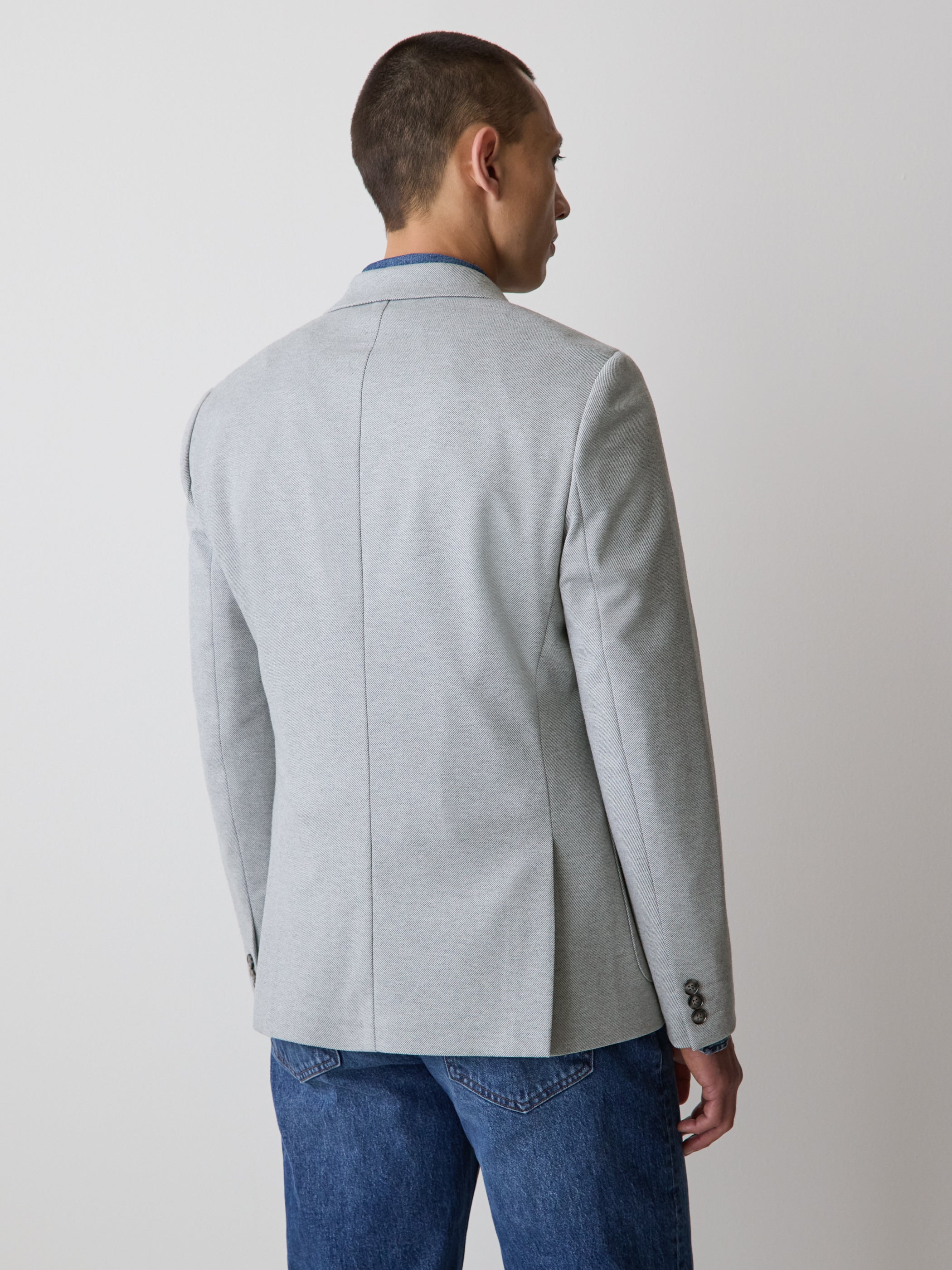 Slim-Fit Knit Blazer