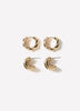 2-Pack Small Bold Metal Hoop Earrings