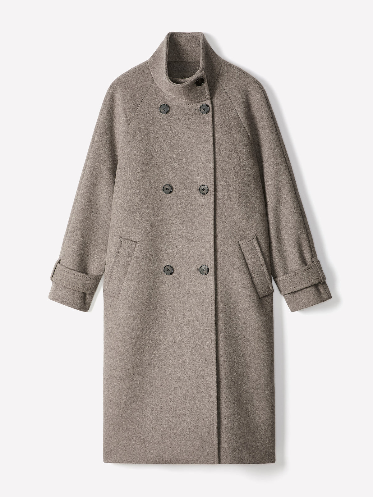 Classic Wool-Blend Double-Breasted Coat