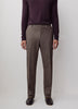 Tailored Brown Pinstripe Wool Blend Pant
