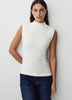 Knit Pullover Rib Mock Neck Top