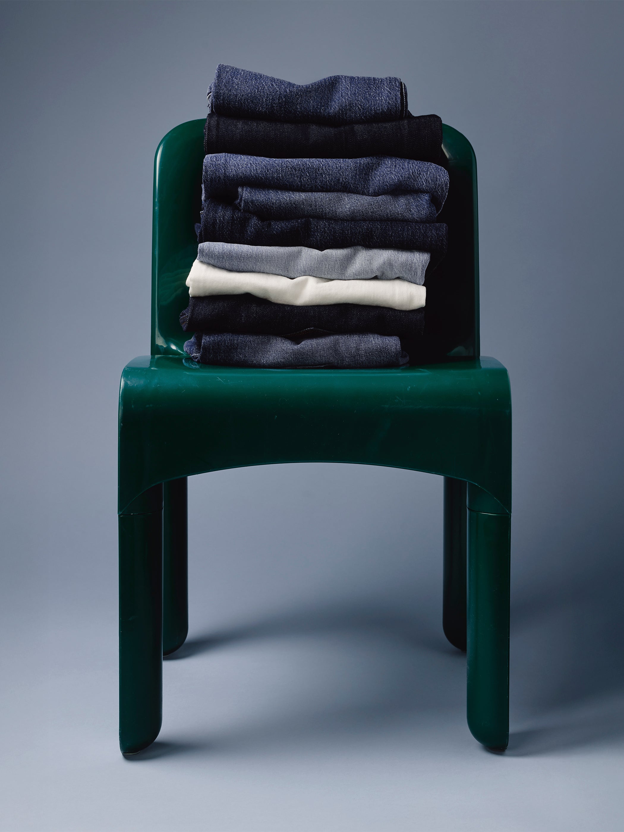 Jeans Long Délavé Moyen à Taille Haute et Jambe Droite