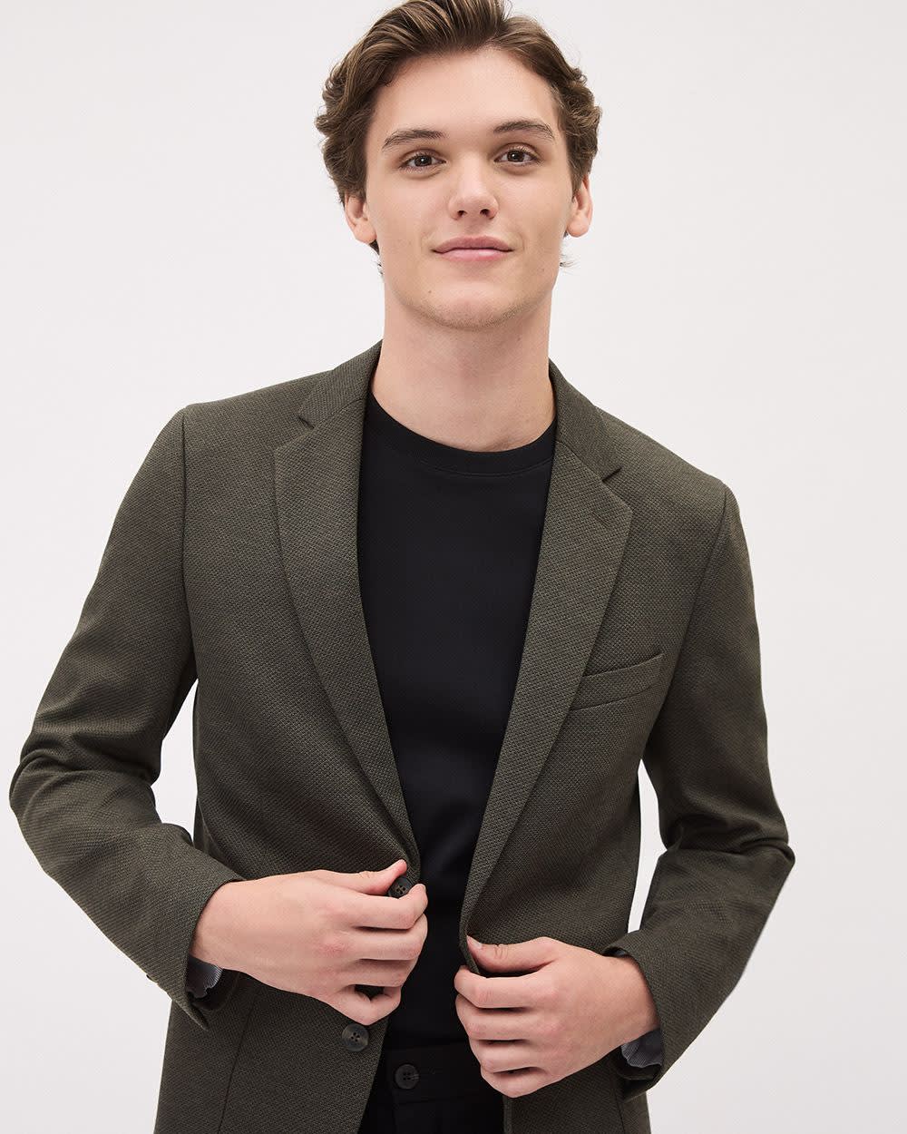 Slim Fit Textured Knit Blazer