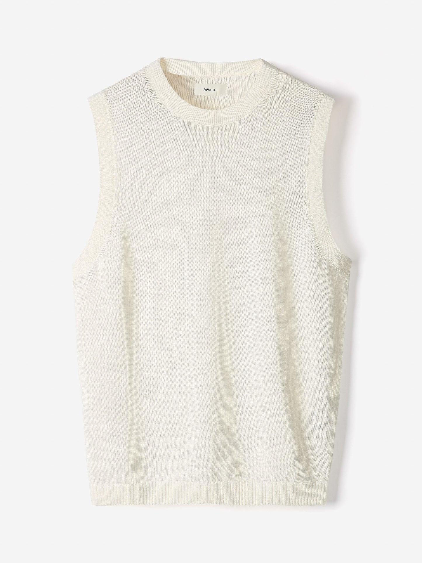 Linen-Blend Sleeveless Crew-Neck Sweater