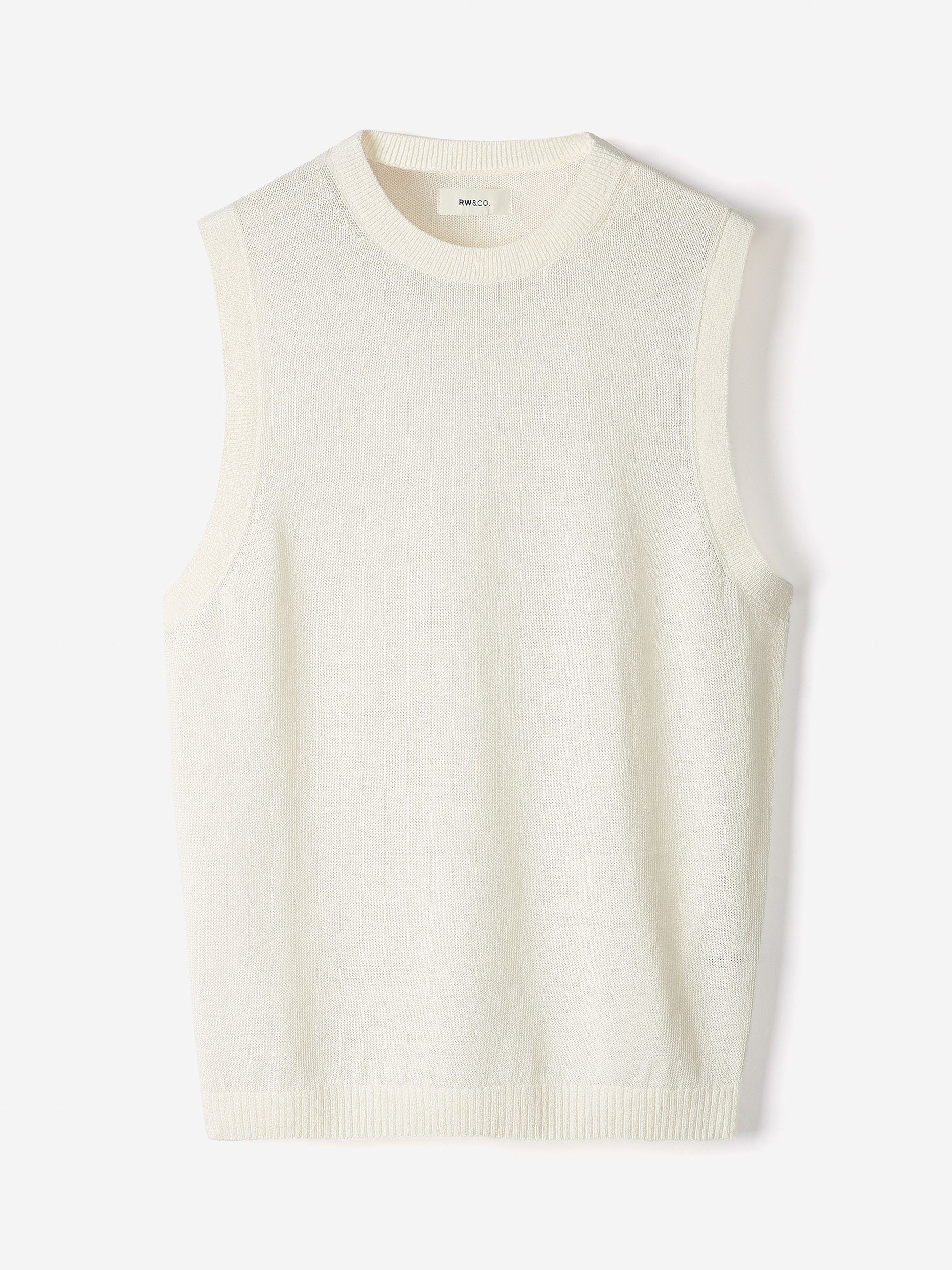 Linen-Blend Sleeveless Crew-Neck Sweater