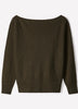 Off Shoulder Knit Sweater 100% Merino Wool