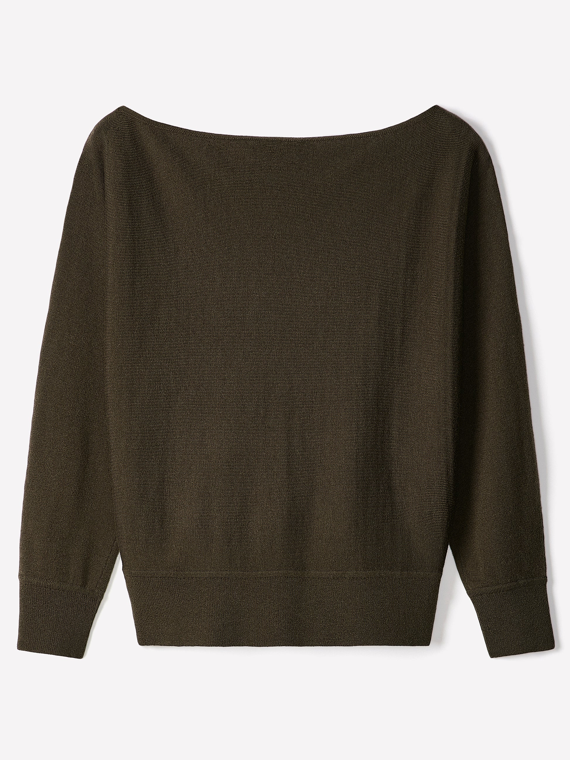 Off Shoulder Knit Sweater 100% Merino Wool