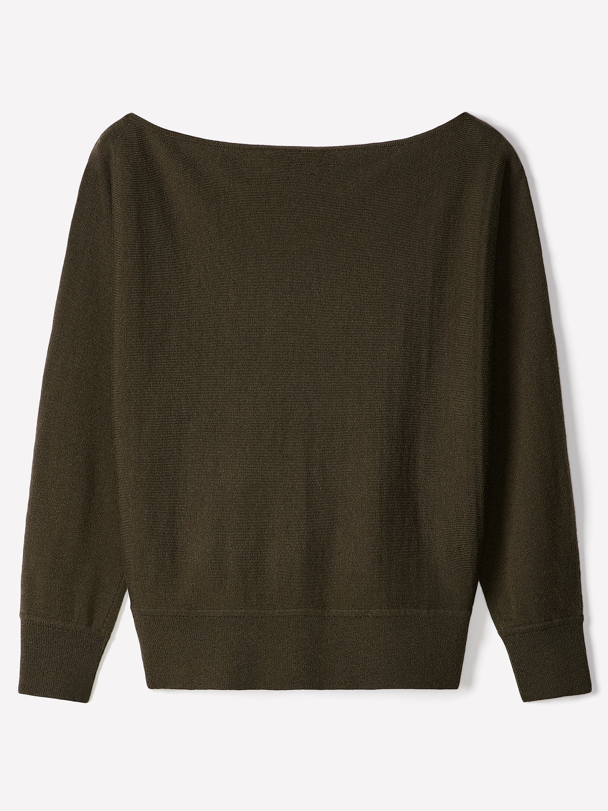 Long-Sleeve Off-the-Shoulder Merino-Wool Sweater
