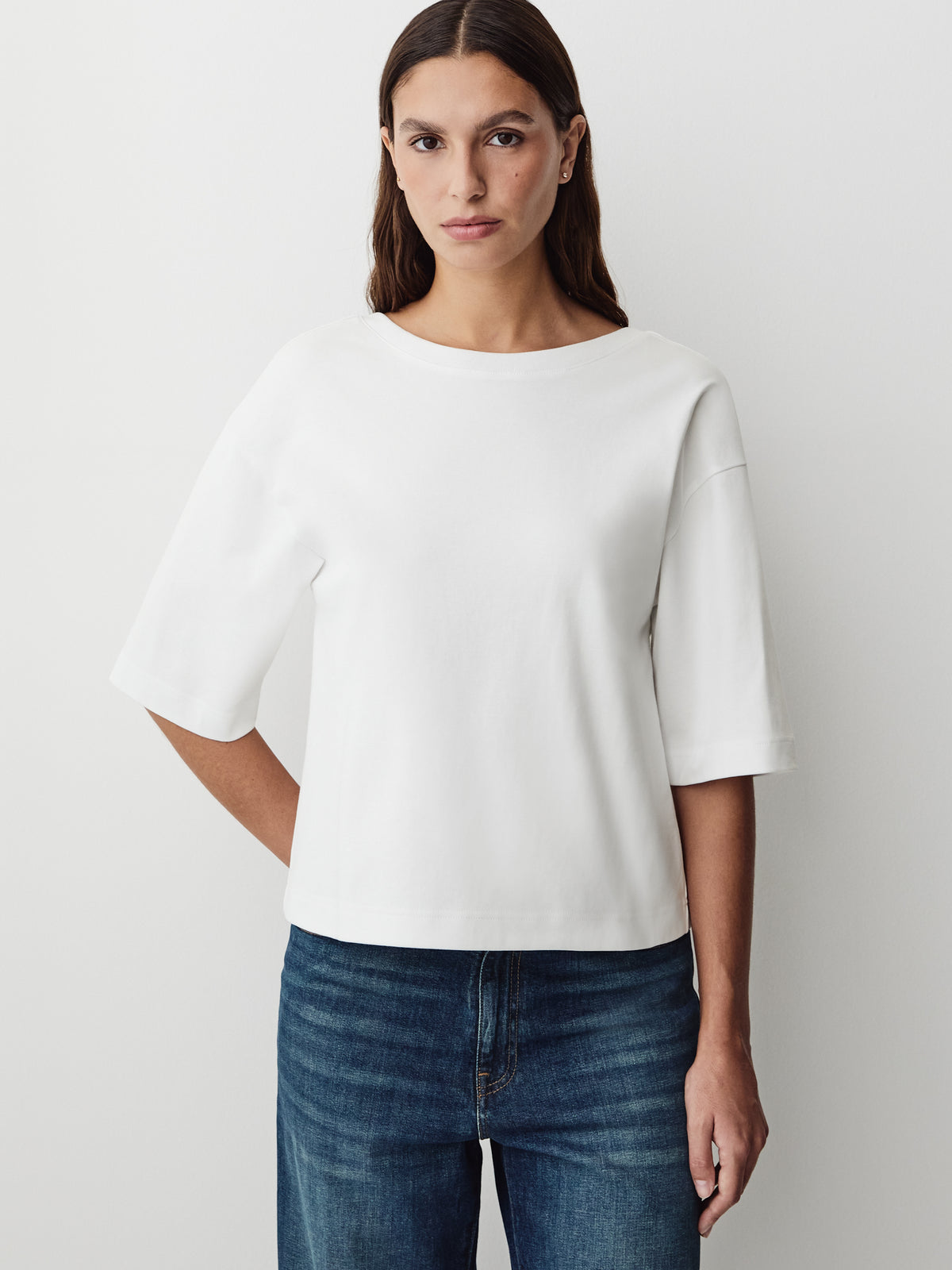 Regular Fit Cotton Scoop Neck Tee