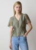 Sleeveless V-Neck Peplum Blouse