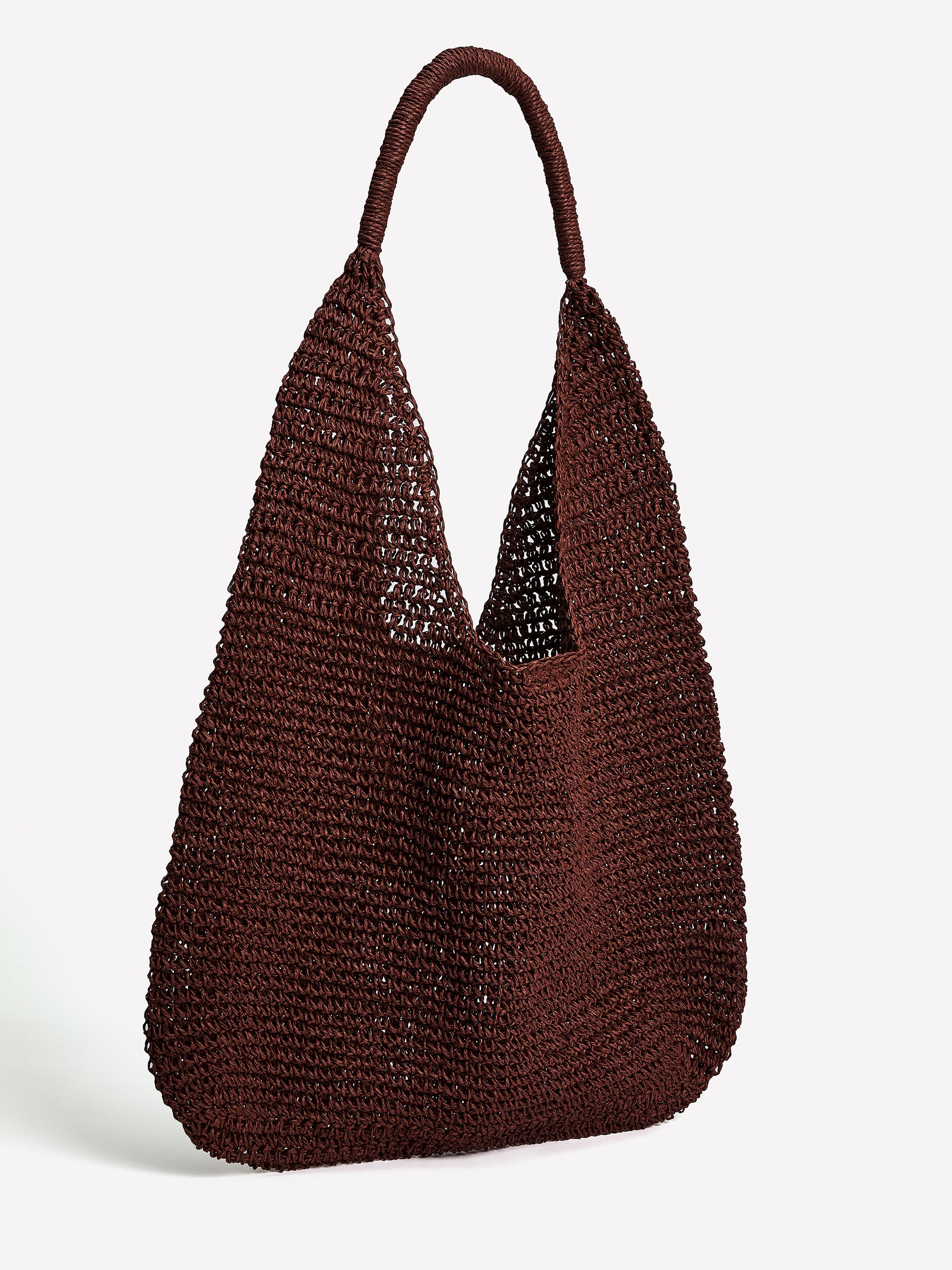 Woven Paper Raffia Hobo Tote Bag