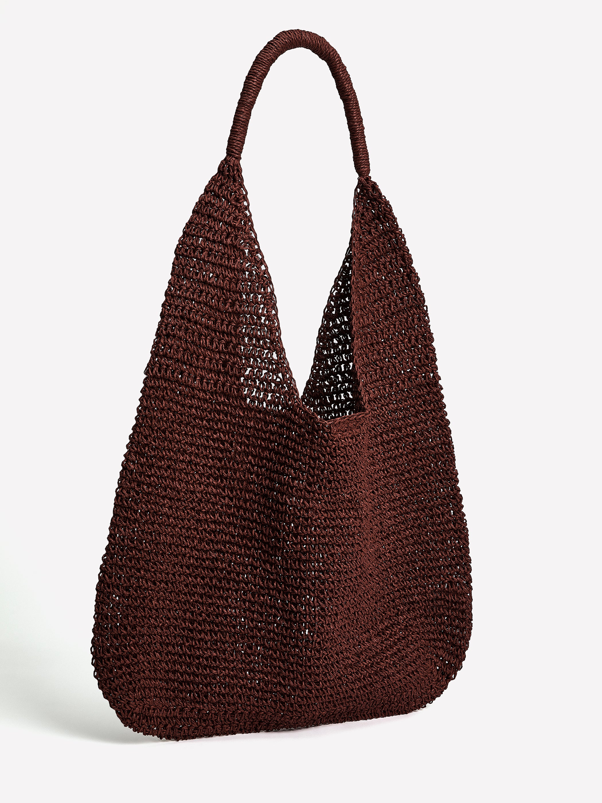 Woven Paper Raffia Hobo Tote Bag