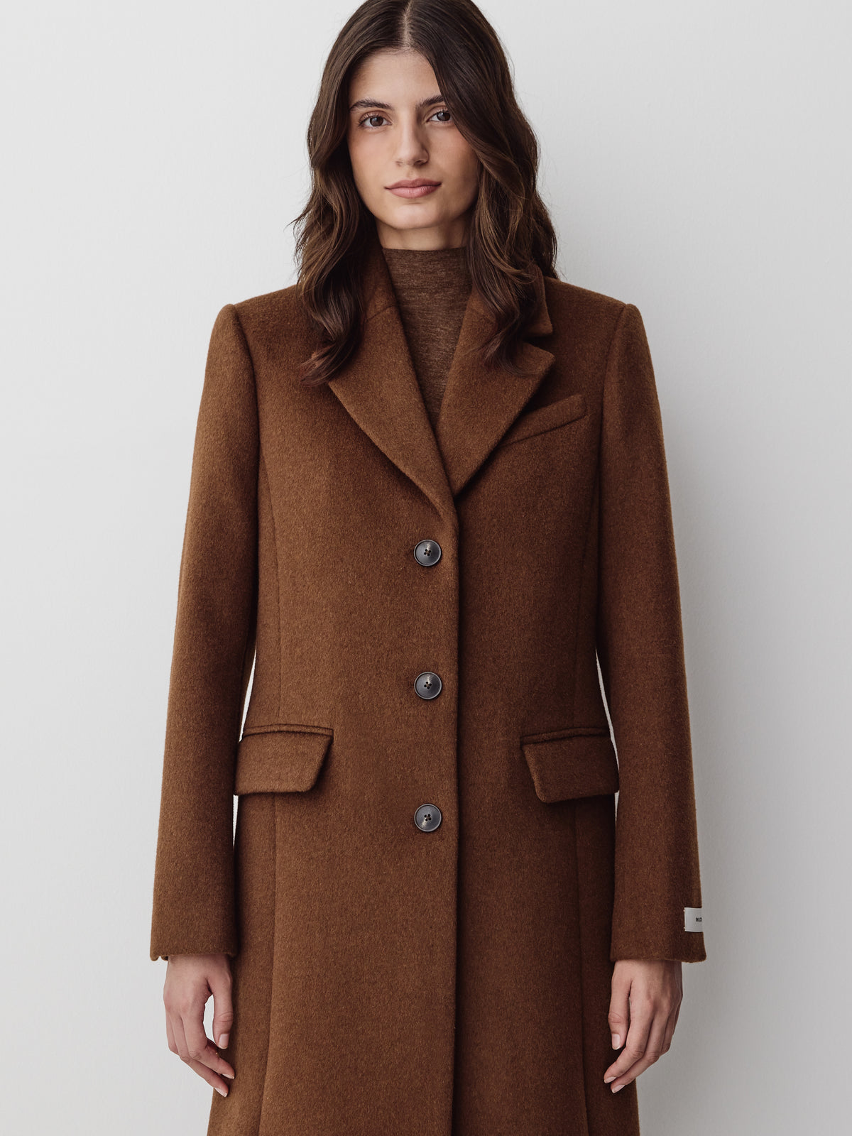 Classic Wool-Blend Three-Button Coat