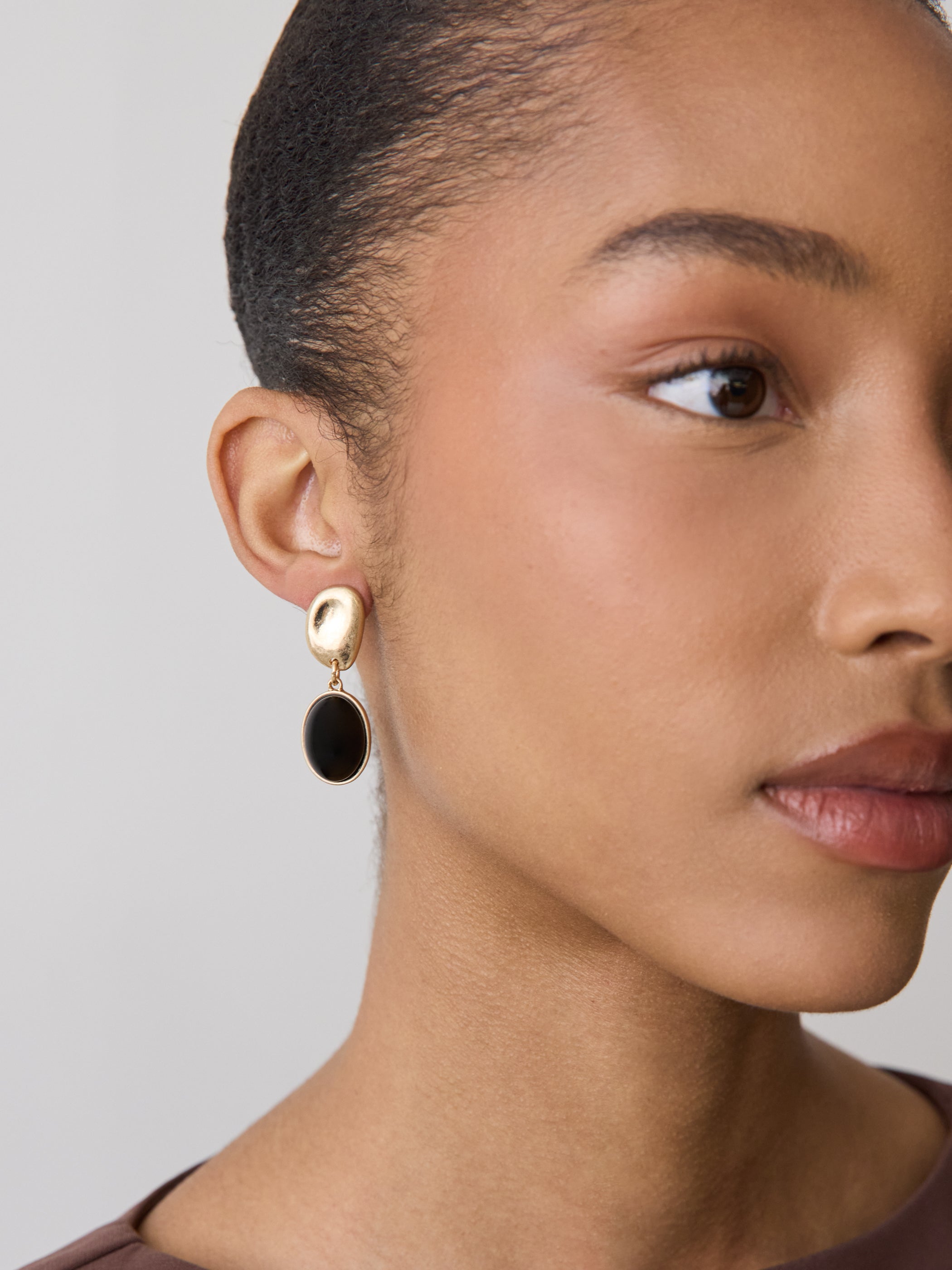Earrings with Semi-Precious Stone Pendants