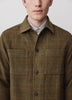 Wool Blend Check Overshirt Tailored Collar
