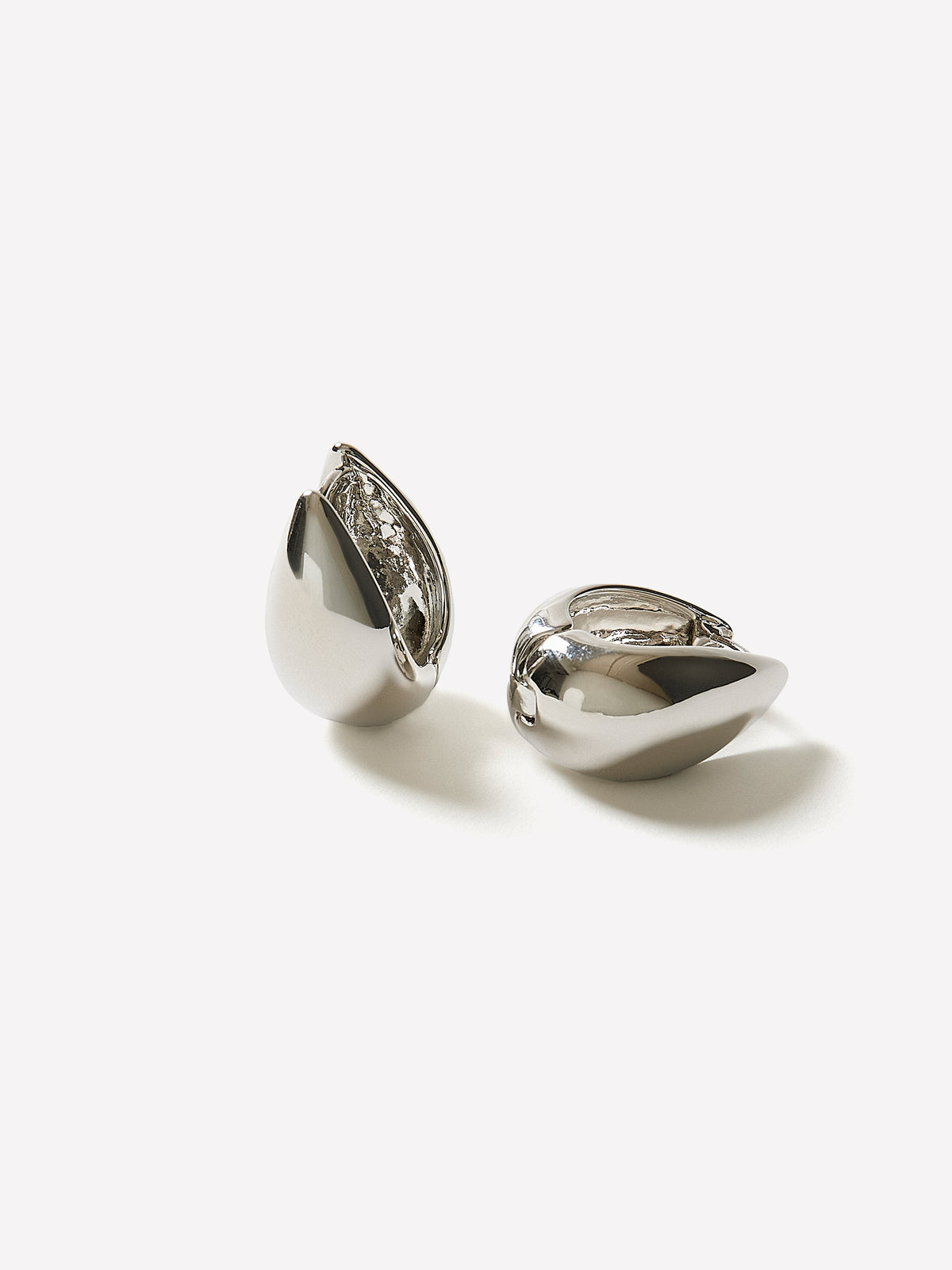 Hoop Earrings Sculptural Design Metal