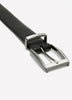 Black Leather Belt with Square Buckle