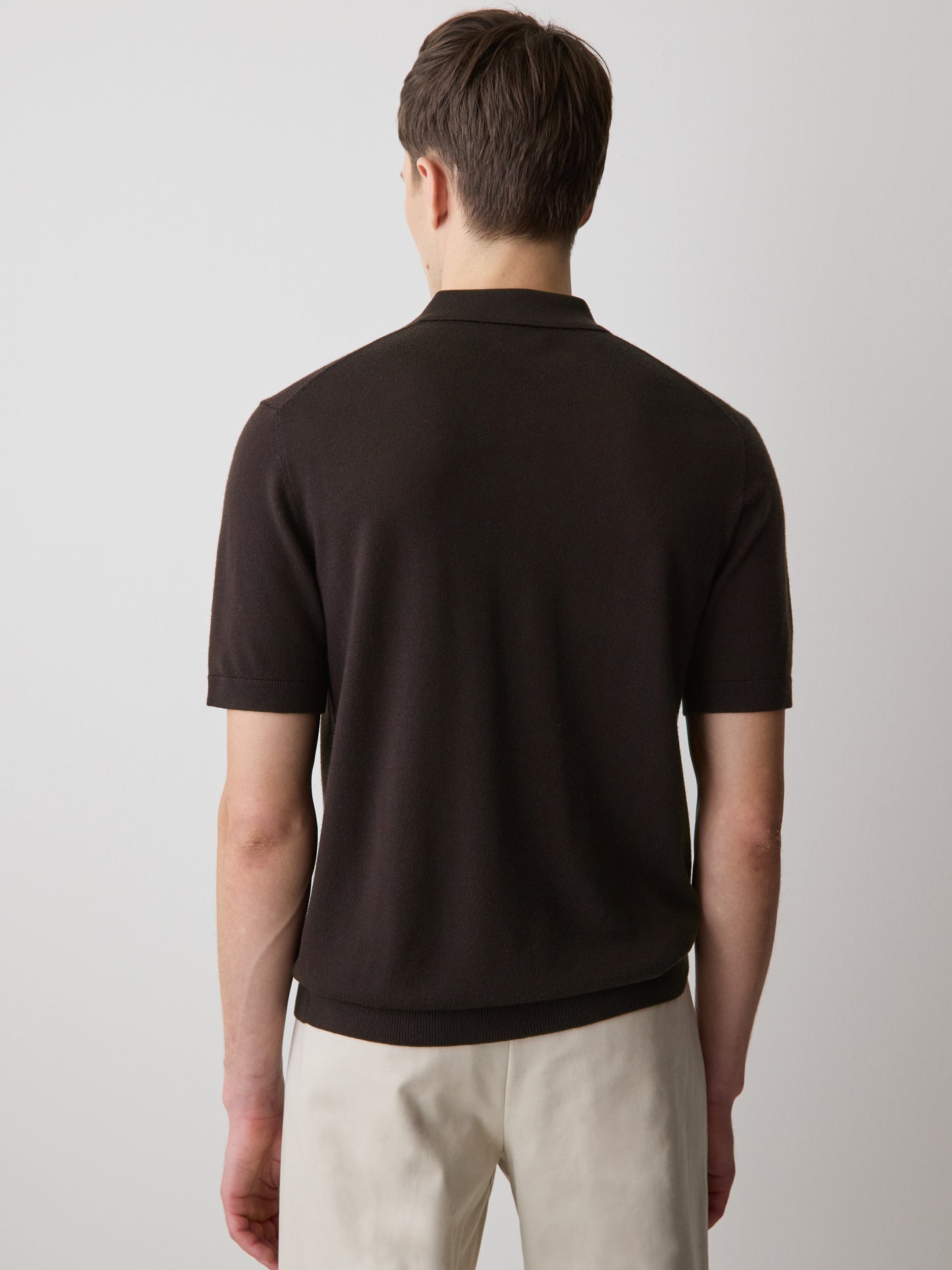 Polo en Laine Mérinos à Manches Courtes