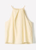 Woven Linen Blend Halter Top with Pleats