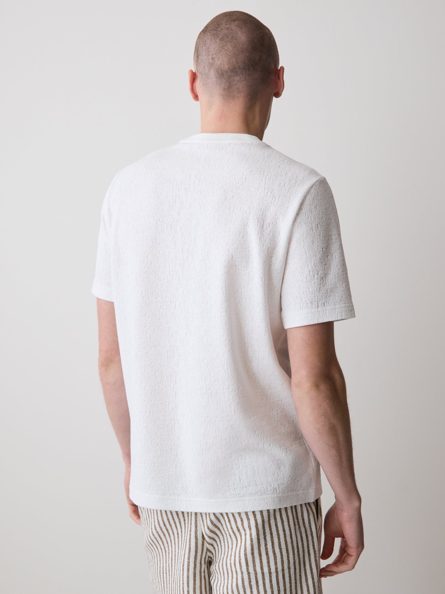 Mens Knit Burnout Crew Neck T-Shirt